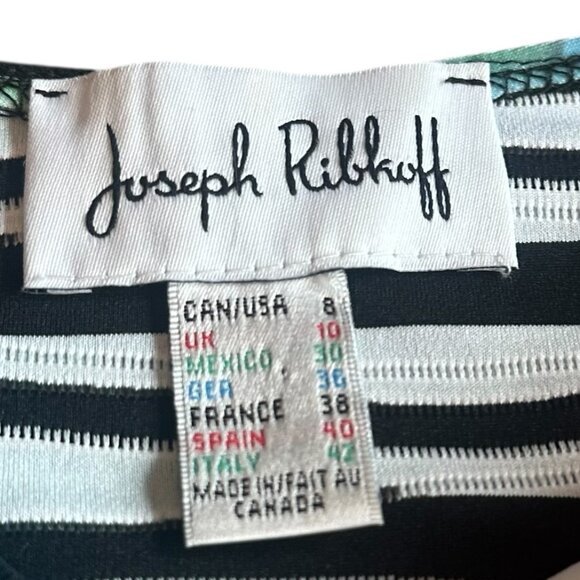 Joseph Ribkoff Bodycon Sheath Dress Short Sleeve Tropical Floral Stretch Size 8 - Picture 10 of 10